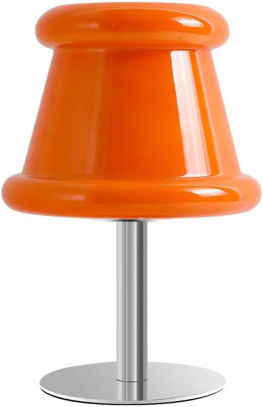 Hat Orange Lamp for Living Room,Mid Century Modern Table Lamp for Bedroom,Bedside Warm Lamp,Unique Aesthetic Home Decor
