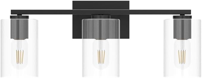 3 Light Black Vanity Lights,Modern Bathroom Vanity Light Fixtures Over Mirror,Industrial Bathroom Lighting for Bedroom,Kitchen