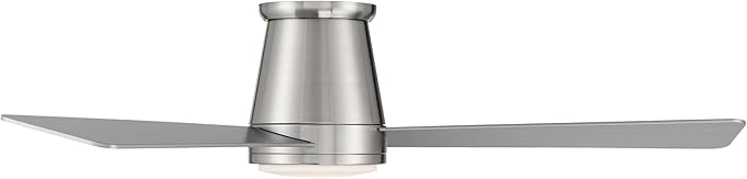 WAC Lighting F-037L-BN Hug 52" Hugger Ceiling Fan with LED Lights & Remote, Brushed Nickel