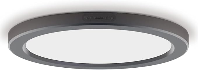 11" Flush Mount Ceiling Light Dimmable with ETL CERT, 5000K Black LED Ceiling Lights Ultra Thin Round Ceiling Light Fixture for Bedroom, Bathroom,Kitchen, Hallway,Basement,Closet,1Pack