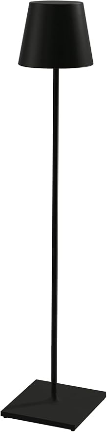 Zafferano, Poldina XXL Lamp, Rechargeable Cordless Floor Lamp with Touch Controls, Suitable for Indoor and Outdoor, Dimmer, 2700-3000 K, Adjustable Height 27-59 Inches, Black Color