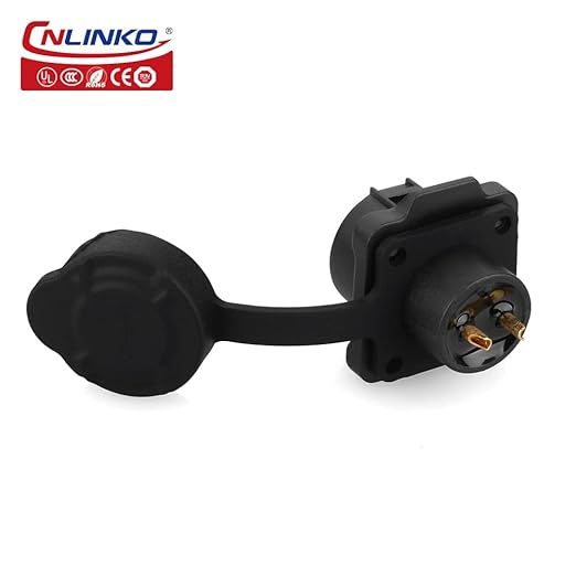 CNLINKO LP12 2/3/4/5/6/7/8 Pin Male Female Electrical Push Pull Plug with Socket IP68 Waterproof Plastic Solar Panel Mount Quick-Connect Connectors (2 Pin)