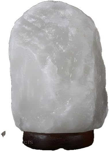 Himalayan Salt Lamp with USB Power, Natural Shape, Color-Changing LED and Warm White Light, Wooden Base Night Light (White, Natural, Change Color)