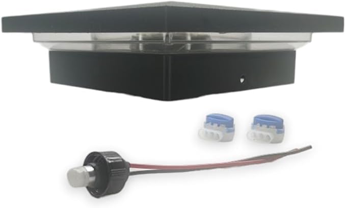 DekLights® DIY Line LED Lighted Post Cap for 4x4 Posts. Black Finish 12volt Low Voltage with Replaceable LED Bulb. for Your Vinyl or Composite railings (Black Cap 3000k Bulb)