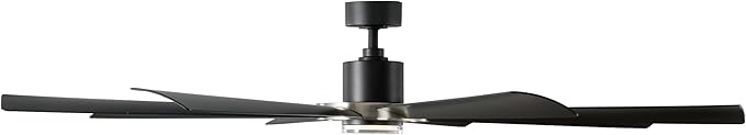 Aura Indoor and Outdoor 8-Blade 72in Smart Ceiling Fan in Brushed Nickel Matte Black with 3000K LED Light Kit and Remote Control works with Alexa and iOS or Android App