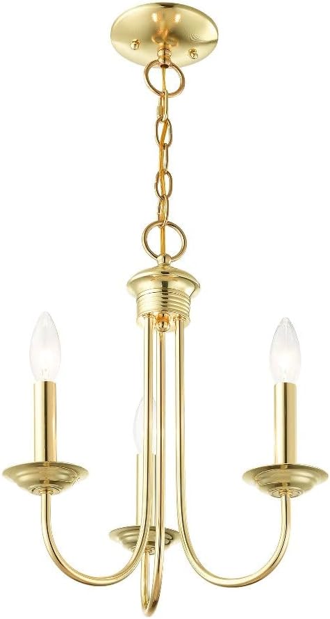 Livex Lighting 42683-02 3 Light Polished Brass Chandelier