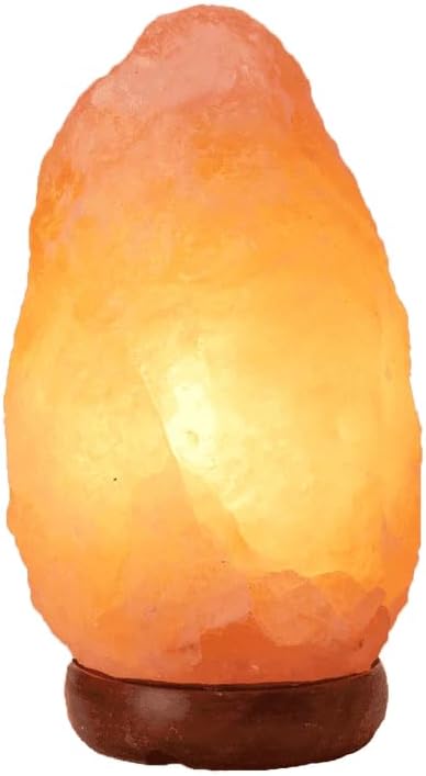 Premium Himalayan Salt Lamp 100% Natural Crystal Night Light with Wooden Base & Bulb – Authentic Pink Salt Lamp for Home, Bedroom, Office, Yoga, Meditation & Gift