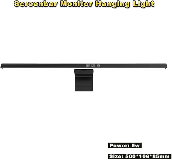 Computer Monitor Light Bar with 60M Auto-Off Timer, Stepless Dimming & 3 Color Modes, Eye-Caring Screen Bar with Asymmetric Optics, CRI>80 USB Powered LED Reading Lamp for Office/Home/Dorm