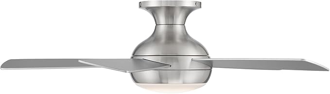 WAC Lighting F-034L-BN Odyssey 44" Hugger Ceiling Fan with LED Lights & Remote, Brushed Nickel