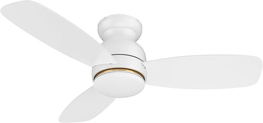 Carro Ceiling Fan with Lights, Indoor & Outdoor Ceiling Fan, 52" Low Profile DC Smart Ceiling Fan Compatible with Alexa, Siri, Google Home & Smart APP, White