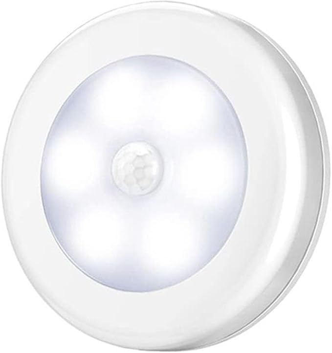 Motion Sensor Night Light, Portable LED Light, Cordless Lamp, Battery Operated Wall Sconces for Corridor, Stairs, Wardrobe, Cabinet, Bedroom, Washroom, Backyard, Garages (White)