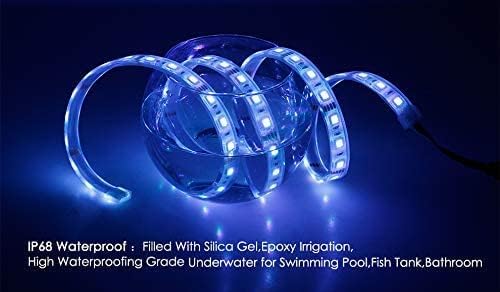 BSOD LED Strip Lights for Boats,12V Outdoor RGB Underwater Rope Light Real IP68 Waterproof Strip 16.4ft Marine Fish String Flexible Green/Red/Blue Light for Swimming Pool Boat Fish Tank