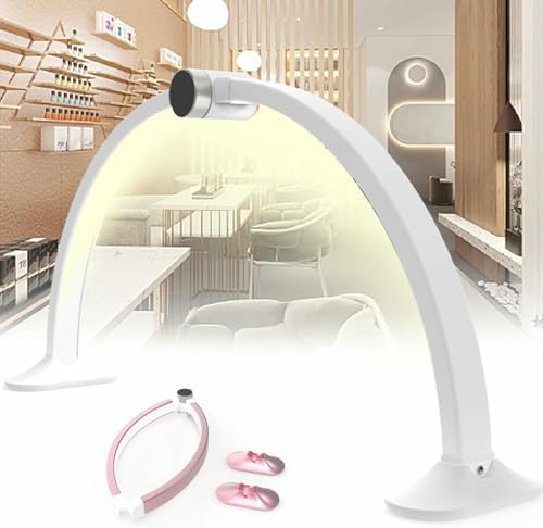 Foldable Half Moon Nail Desk Lamp - 30in Adjustable LED Light for Nail Techs, 3000-6000K Brightness, Smart Display, Perfect for Lash Extensions and Manicure.