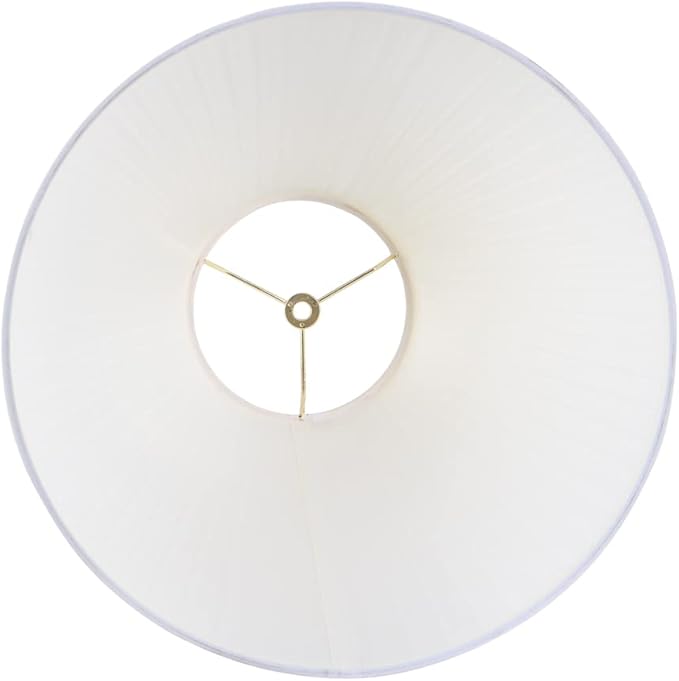 Aspen Creative 33166, Mushroom Pleated Traditional Powder White Spider Lamp Shade, 6-1/2" Top x 15" Bottom x 11" Slant