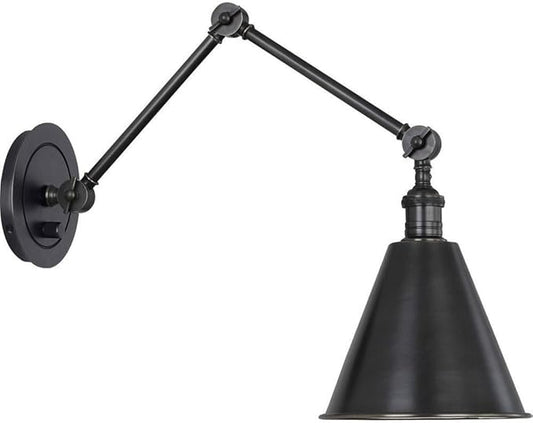 Jonathan Adler Robert Abbey Z2418 Alloy - One Light Wall Sconce, Deep Patina Bronze Finish with Metal Shade