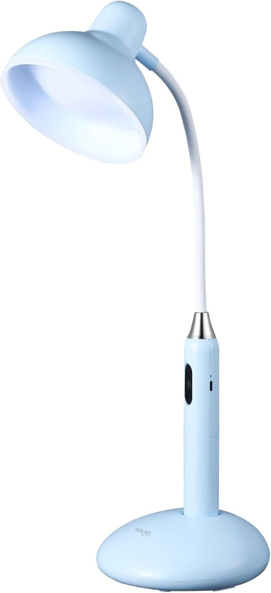 VAVOFO Wireless LED Desk Lamp with Touch Control - Adjustable 2700-7000K Color Temperature, 700LM Brightness, 360° Flexible Gooseneck, USB-C Charging, 2.5hrs Cordless Use (Blue)