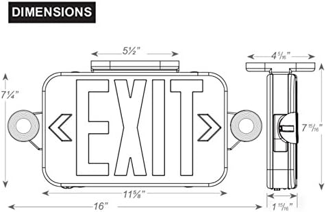 Supreme LED 6 Pack All LED Decorative Red White Exit Sign & Emergency Light Combo with Battery Backup (6 Pack), White/Red