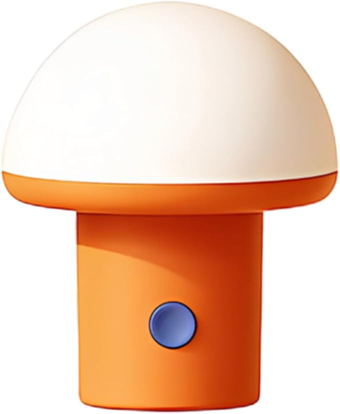 LED Night Light for Bedroom - Cute Mushroom Mini Desk Lamp with 3 Brightness Levels, USB Rechargeable & Portable Bedside Lamp for Kids and Nursery Christmas Gifts for Birthday