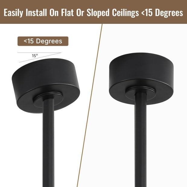 Wood 52 Inch Solid Wood Ceiling Fan without Light 3 Blades Ceiling Fan No Light with Remote, 6 Speeds with Reversible DC Motor for Living Room Bedroom Patio With Cover