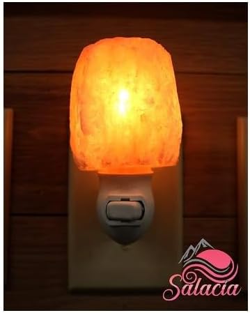 Natural Pink Himalayan Rock Salt Plug in Night Light with On/Off Switch and 15 Watt Bulb Gibraltar Nightlight - Ideal Small lamp - Salt Lamp for Home Decor - Himalayan Salt Lamp - Night Light Lamp