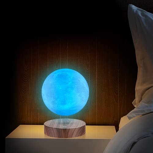VGAzer 16 Colors Magnetic Levitation Moon Lamp,3D Printing Moon Table Lamp Personalized Bedside Night Light Creative New Year Christmas Gift