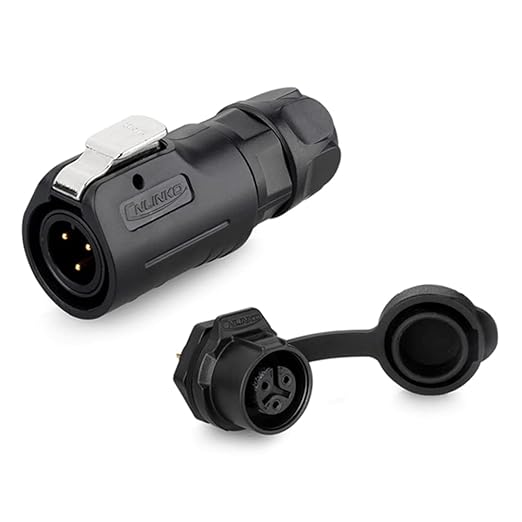 CNLINKO LP-12 IP68 Industrial Waterproof Connector Quick Plug Circular Connector PBT Plastic Shell Aviation Connector M12 2-8 Pin Thread Socket (3 Pin)