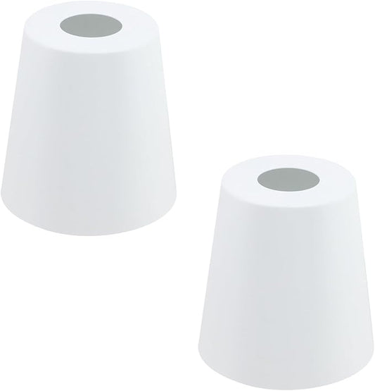 MY MIRONEY 2PCS White Barrel Metal Lampshade Hardware E27 Industrial Pendant Light Shade Vintage Chandelier Lamp Shades Cone Bulb Guard Table Desk Lamp Cover, 5.04" Height