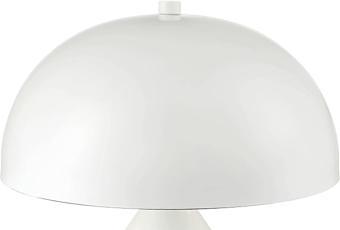 360 Lighting Felix Modern Cottage Accent Table Lamps 19" Tall Set of 2 White Tapered Geometric Metal Mushroom Dome Shade for Bedroom Living Room House Home Bedside Nightstand Office Family