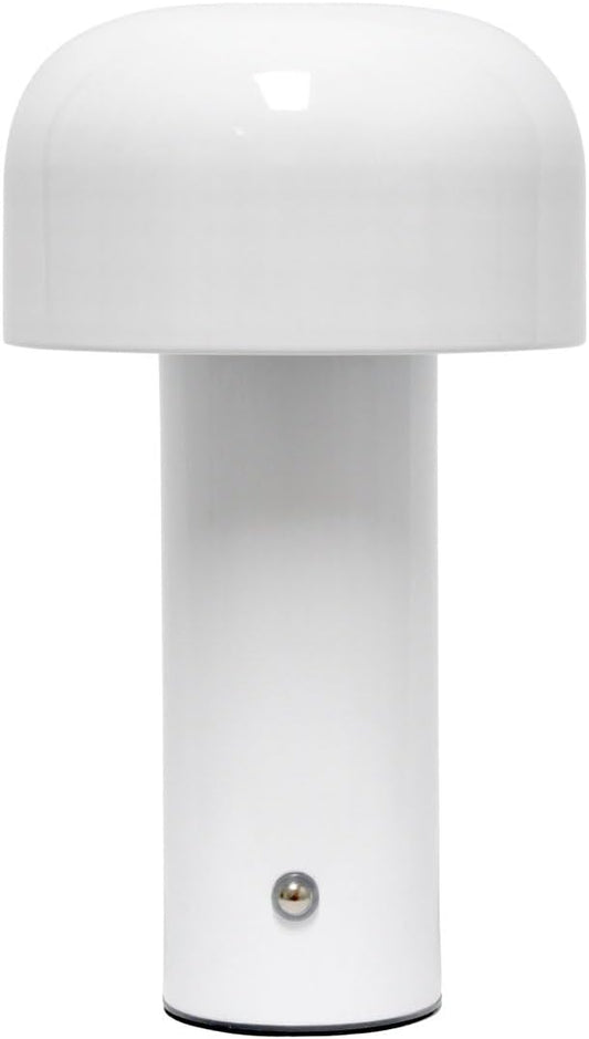 Simple Designs LD1070-WHT 8.26" Mushroom Magic Mini Dome Dimming LED Touch Lamp, Portable and Rechargeable, White