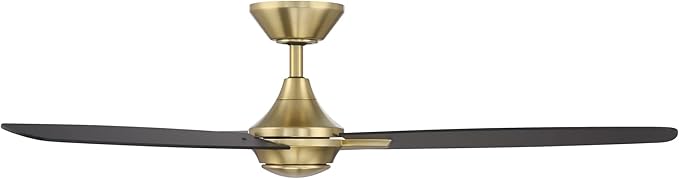 WAC F-060-SB/MB Blitzen 54" Outdoor Ceiling Fan with Remote, Soft Brass Matte Black