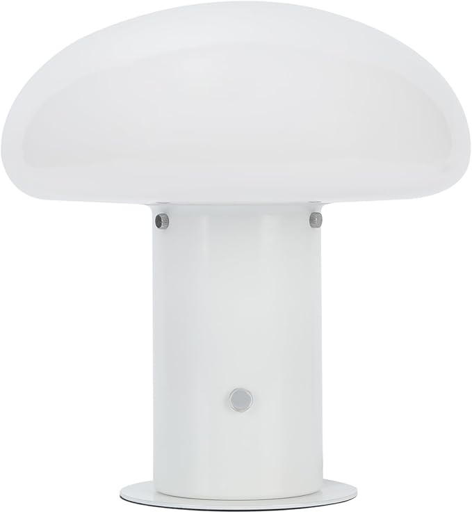 Mushroom Lamp with Touch Control Switch, 3 Way Dimmable Nightstand Lamp for Bedroom and Living Room, 6W LED Bulb Included (White)