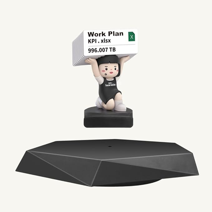 Levitating Display Stand,Magnetic Floating Display with Stand for Toys,Figures,Miniatures,360 Degree Miniature Automatic Rotating Stand,Levitating Decor for Home & Office,Birthday Gift,Christmas Gift,Futuristic Gadgets,Black