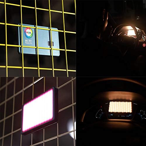 Falcon Eyes F7 12W RGB Led Video Light,Portable Photography Light with Honeycomb Grid and Softbox,CRI 97,2500K-9000K,Magnet Adsorption Function,Multiple Scenario Mode for Live Streaming Video