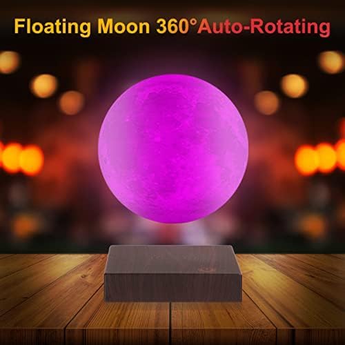 Levitating Moon Lamp- Floating 3D Moon Lamp 16 Colors 5.9inch | Magnetic Levitation Cool Night Lights| for Birthday Thanksgiving Christmas Gifts for Kids Friends (16 Colors Lamp)