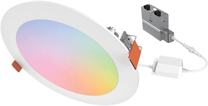 HALO 6” Smart Wi-Fi Slim Canless LED Downlight Powered by WiZ Pro, Dimmable Full Color with Smart Home Integration : HLB6099WZRGBWMWR