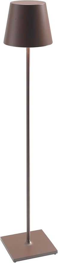 Zafferano, Poldina XXL Lamp, Rechargeable Cordless Floor Lamp with Touch Controls, Suitable for Indoor and Outdoor, Dimmer, 2700-3000 K, Adjustable Height 27-59 Inches, Rust Color