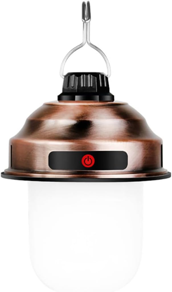 Alipis Rechargeable LED Camping Lantern Retro Copper Outdoor Tent Light Portable Mini Atmosphere Lamp for Hiking and BBQ