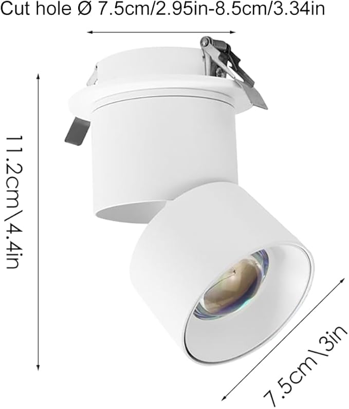 Sunset Lamp Ceiling Spotlgiht Accent Lighting 10W LED Projection Lamp, Sunlight Mood Lamps for Bedroom Picture Decor Aesthetic Indoor Rotation Adjustable Dwnlight, White