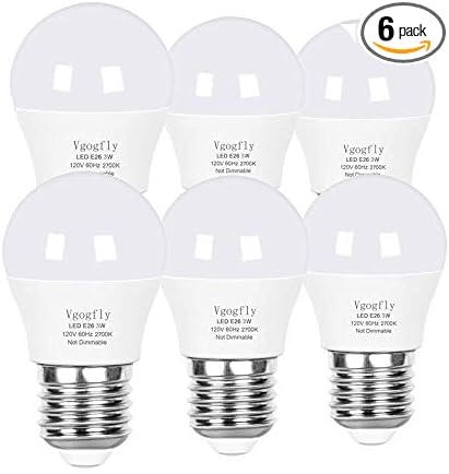 Vgogfly 3W LED Bulb Equivalent 25 Watt Light Bulbs，A15 Soft White Low Watt Light Energy Saving 2700K Standard E26 Base for Home Bedroom 6-Pack