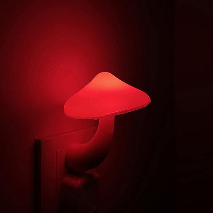 ESUPPORT 2 Pack Mushroom-Shaped Energy Saving Sensor LED Night Light with Plug Colorful(Average Life Expectancy 50000h) Colorful
