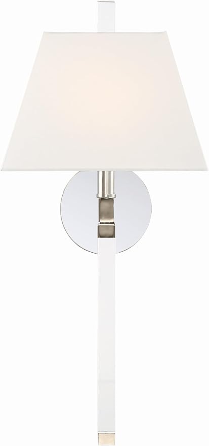 Crystorama Renee 1 Light Polished Nickel Sconce