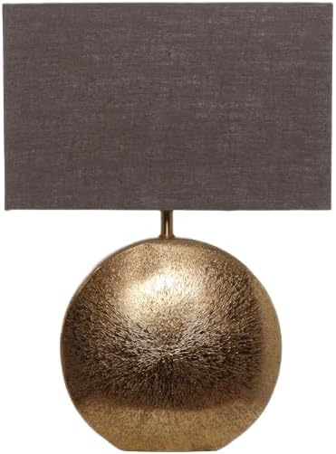 Cruiser’s Caché 19" Modern Metal Table Lamp, Antique Gold Finish with Handloomed Dark Khaki Rectangular Lampshade