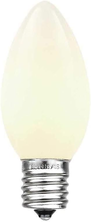 25 Foot C9 White Ceramic Christmas String Light Set - Outdoor Christmas Light String - Christmas Tree Lights – Opaque Christmas Bulbs - Roofline Light String – Outdoor String Lights - Green Wire…