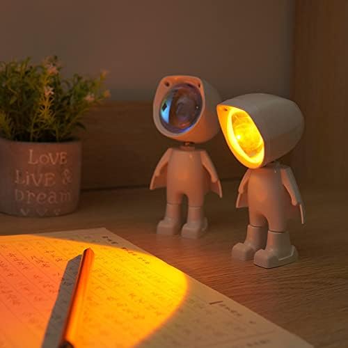 Premium LED Sunset Projection Lamp – Adjustable Brightness Touch Control, 360° Rotating Astronaut Design Ambient Night Light for Bedroom, Home Decor, Party, Photography – Rechargeable & USB Powered
