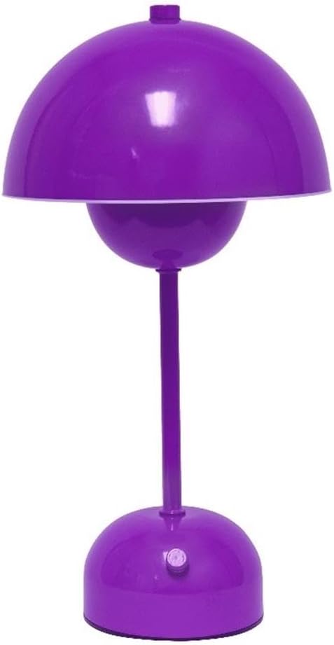 Simple Designs LD1069-PRP 11.8" Mushroom Magic Dimming LED Touch Stick Lamp, Portable & Rechargeable, Purple