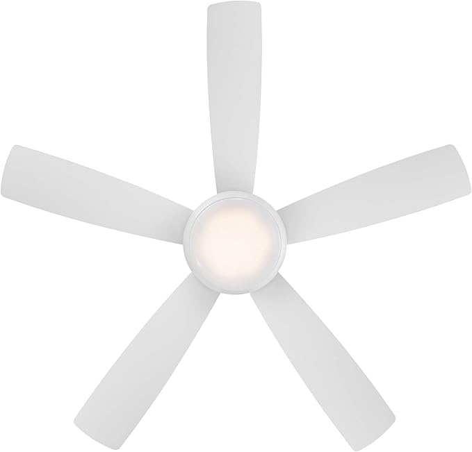 WAC Lighting Odyssey 5-Blade Metal Smart Flush Mount Ceiling Fan in White