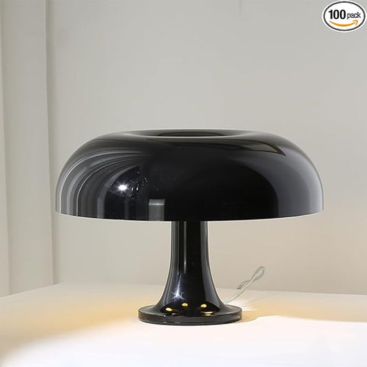 Mushroom Table Lamp, Dimmable with 3 Lighting Modes, Mid Century Retro Design, Black