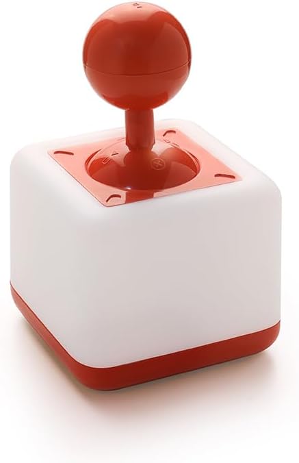 Rocker Night Light Lamp, 2-Speed Timer Bedside Lamp Rechargeable USB LED Companion Light with DIY Emoji Stickers, Side Table Light for Night Rising (Red)