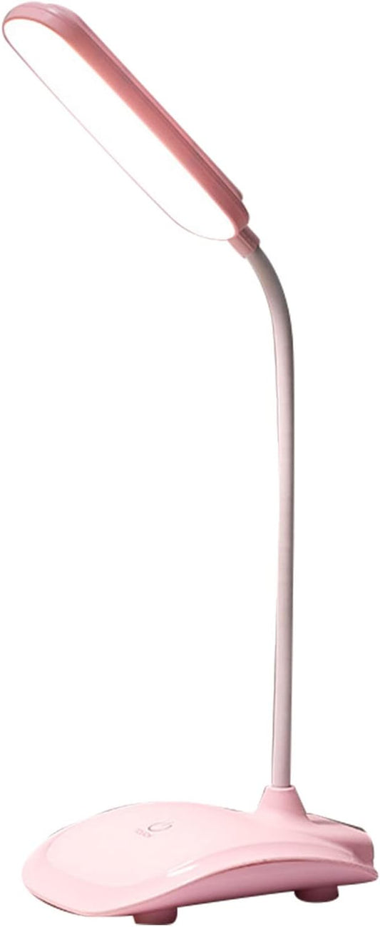 LED Desk Lamp, Touch Control Three Level Color Temperature USB Charging Table Study Lamp Portable Reading Light for Home Bedroom Dorm Study Office (Pink)