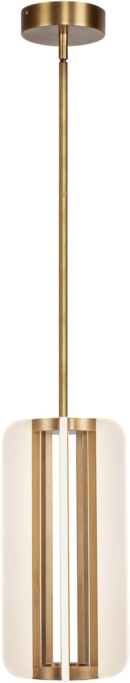 Alora Anders 7-in Vintage Brass LED Pendant | Modern Chandelier Light Fixture | SKU PD336507VB